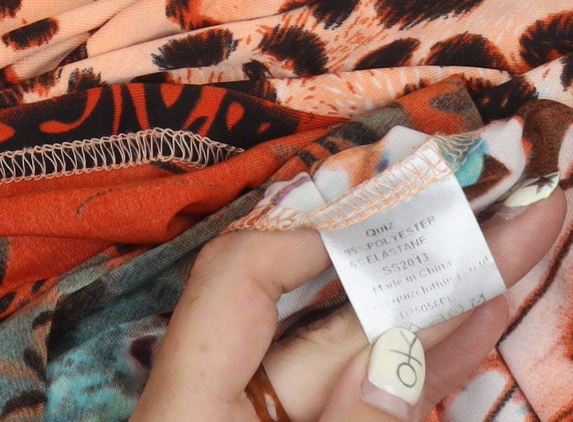 QUIZ Women's Multicoloured Size 10 Sleeveless Dress