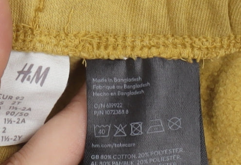 H&M Boys Yellow Jogger Trousers, Size 2 Years, Cotton Blend