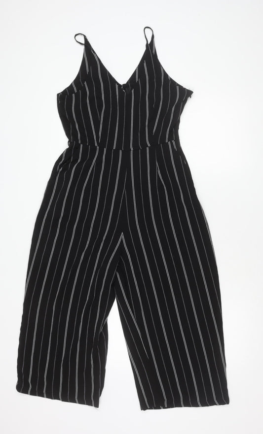 AX Paris Women's Black Striped Jumpsuit Size 12
