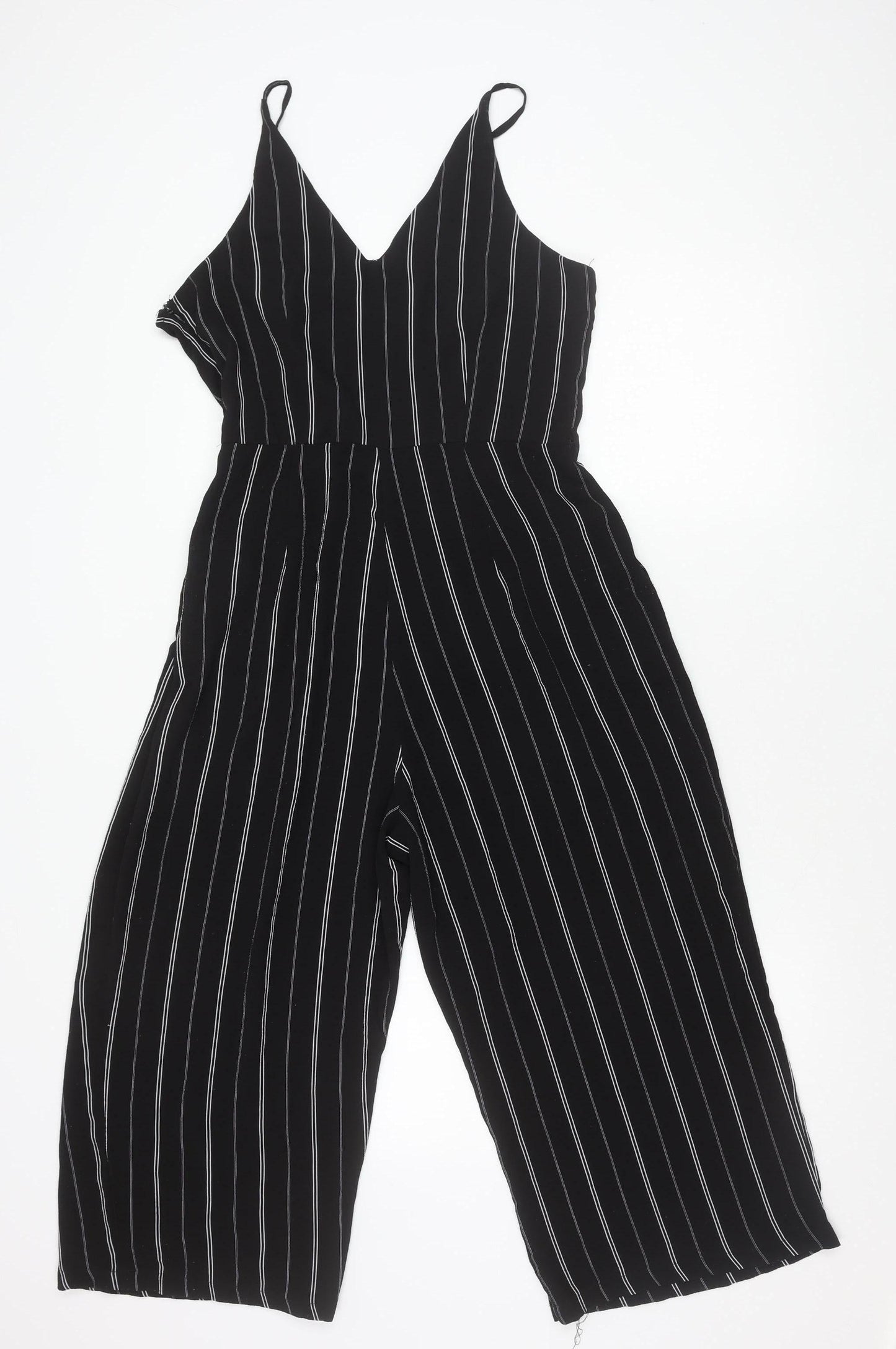 AX Paris Women's Black Striped Jumpsuit Size 12