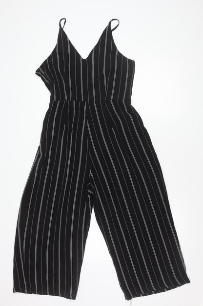 AX Paris Women's Black Striped Jumpsuit Size 12