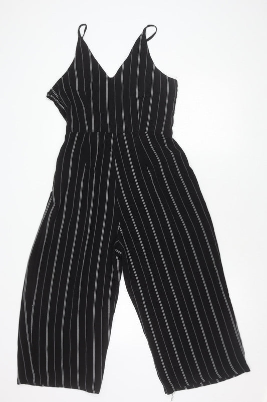 AX Paris Women's Black Striped Jumpsuit Size 12