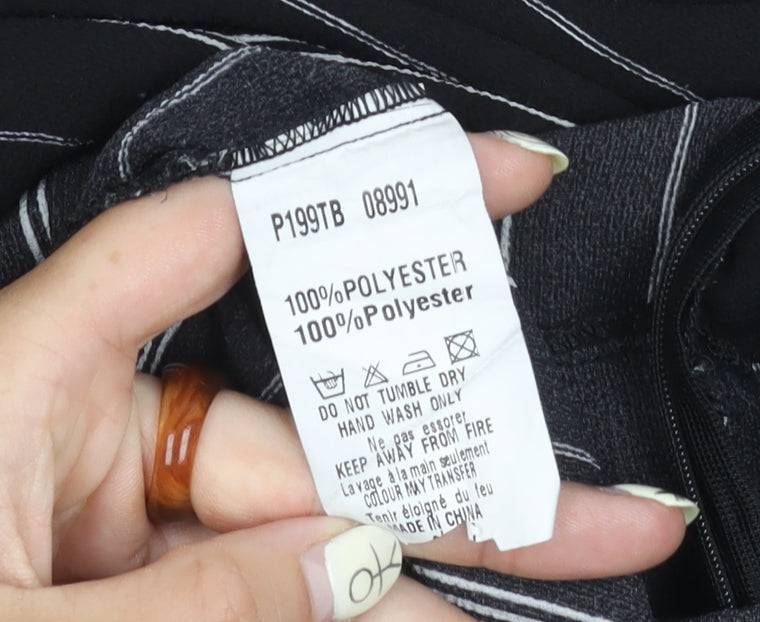 AX Paris Women's Black Striped Jumpsuit Size 12