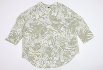 Womens UK Size 24 Izabel London Green Basic Blouse