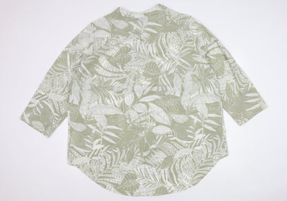 Womens UK Size 24 Izabel London Green Basic Blouse