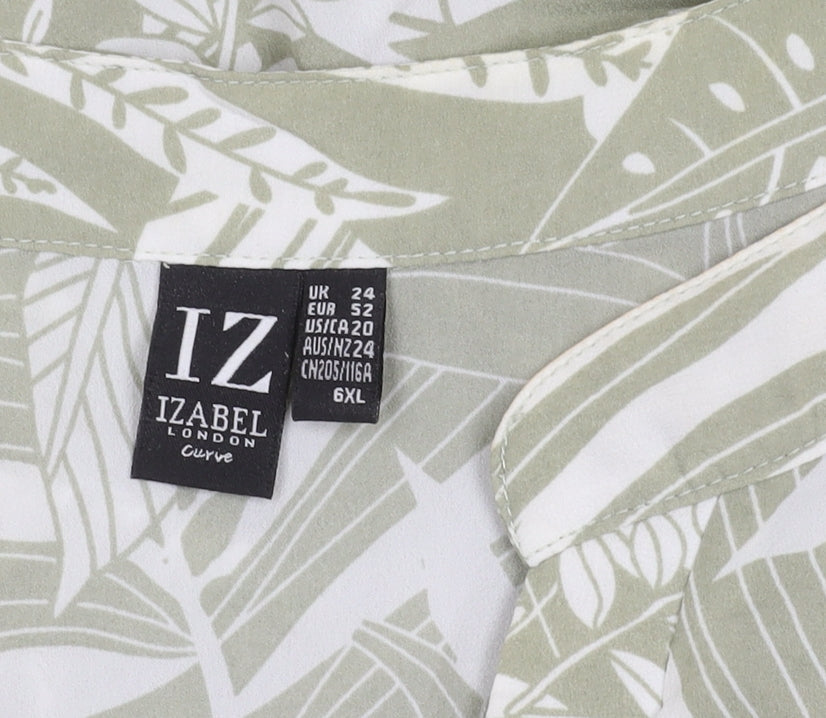 Womens UK Size 24 Izabel London Green Basic Blouse