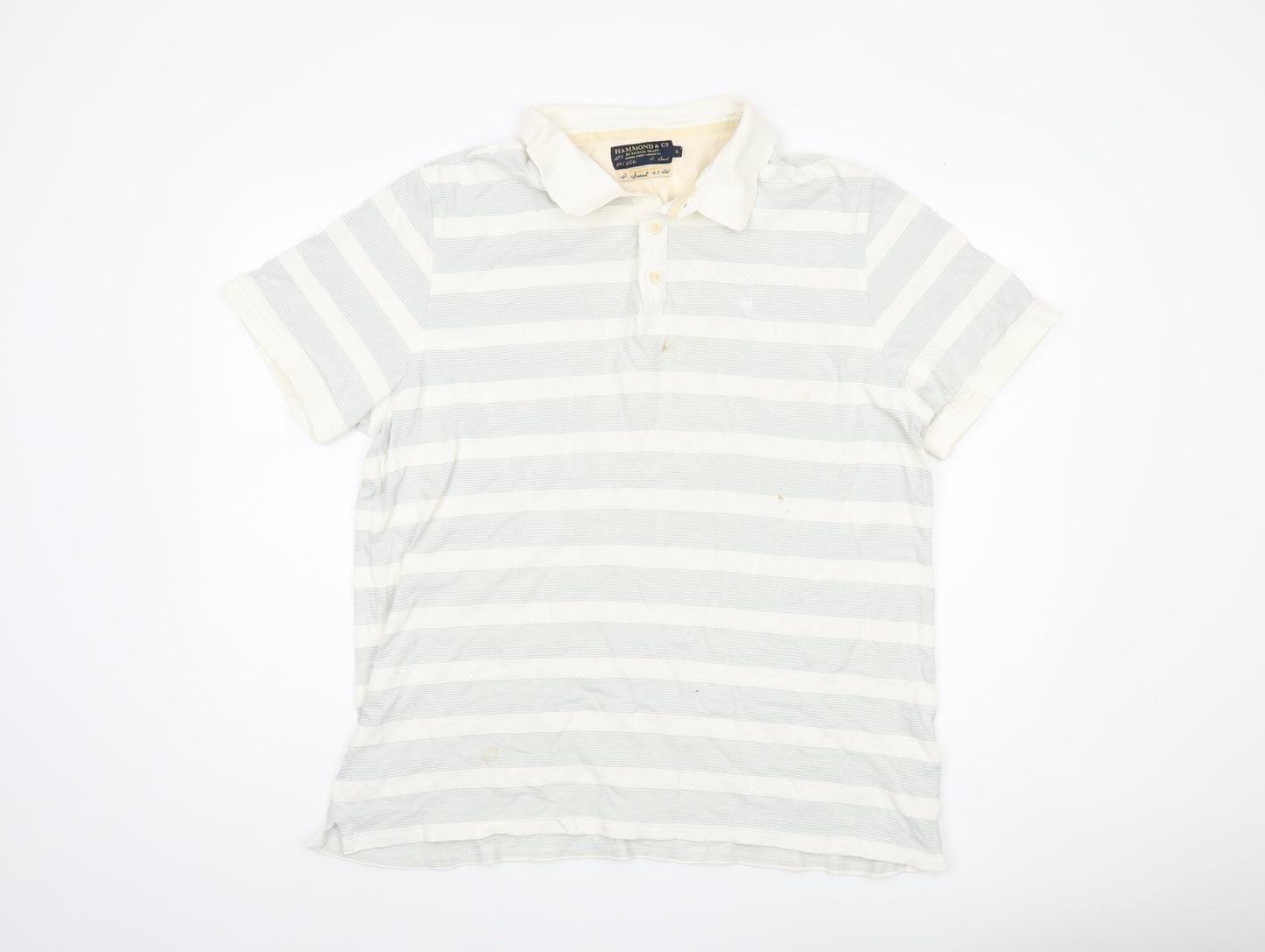 Hammond & Co. Men's Grey Striped Polo Shirt XL