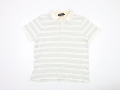 Hammond & Co. Men's Grey Striped Polo Shirt XL