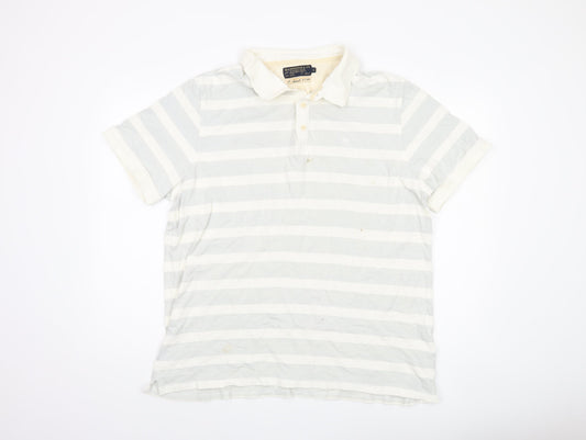 Hammond & Co. Men's Grey Striped Polo Shirt XL