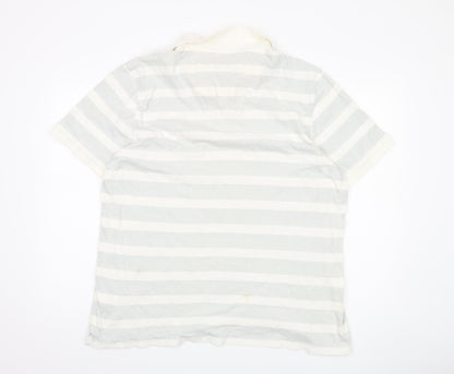 Hammond & Co. Men's Grey Striped Polo Shirt XL