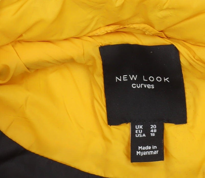 Unisex Adults UK Size 20 Plus New Look Yellow Puffer Jacket