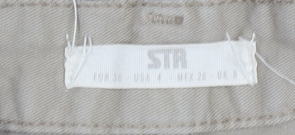 Stradivarius Beige Cargo Trousers for Women Size 6 Cotton Casual