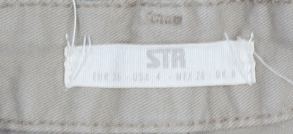 Stradivarius Beige Cargo Trousers for Women Size 6 Cotton Casual