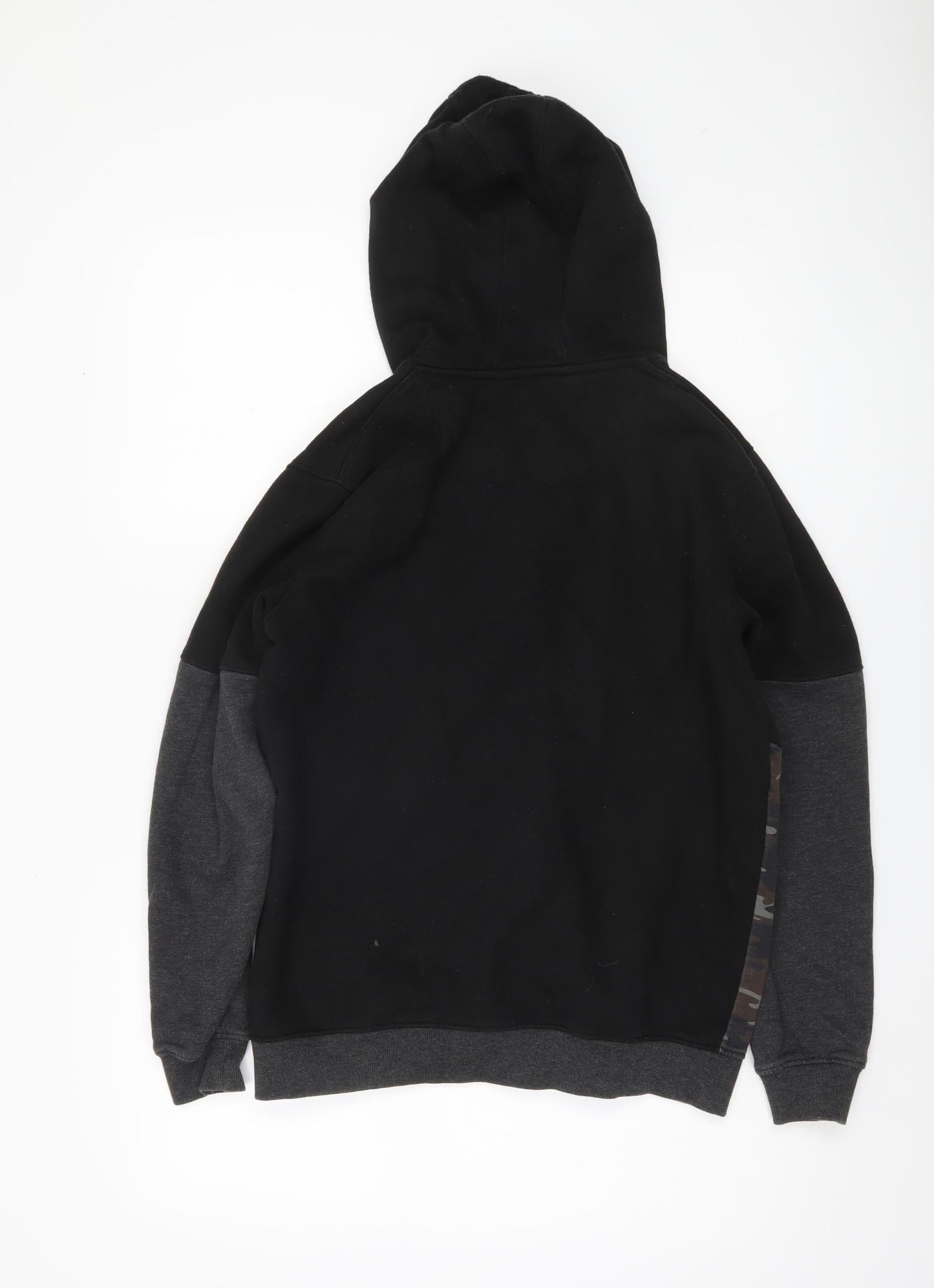 Peter England Men's Black Camouflage Hoodie M