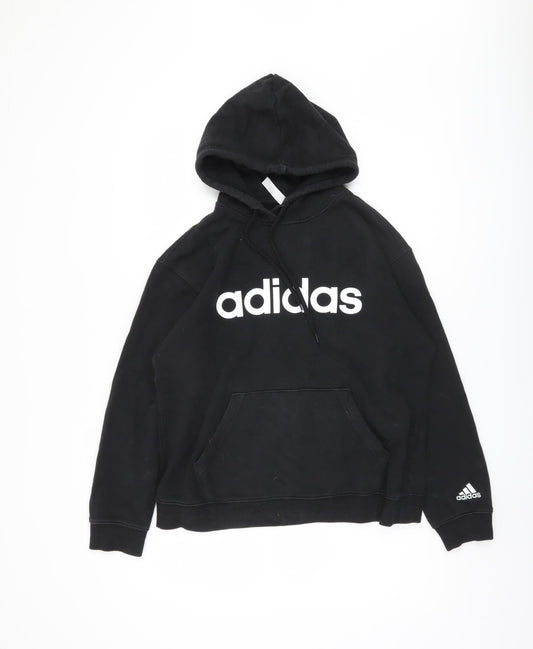 Adidas Women's Black Pullover Hoodie, Size 14, Cotton