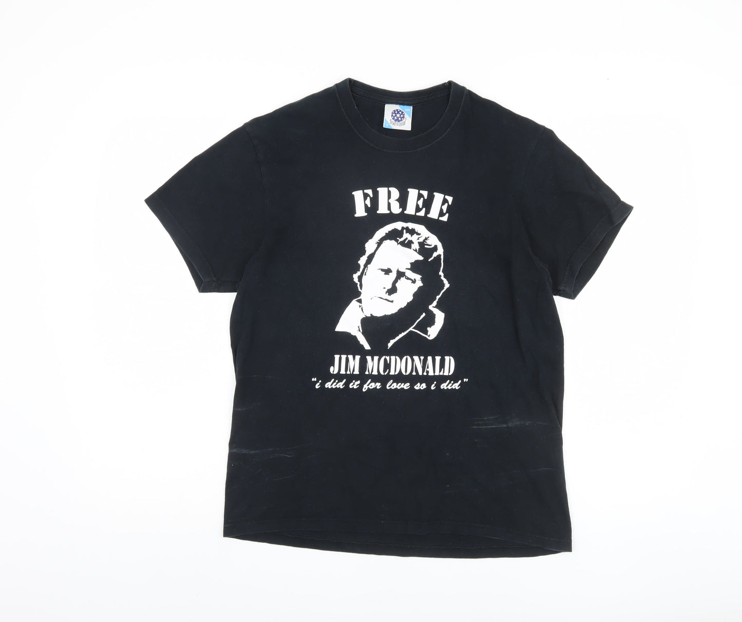 Starworld Men's Black S Graphic Print T-Shirt