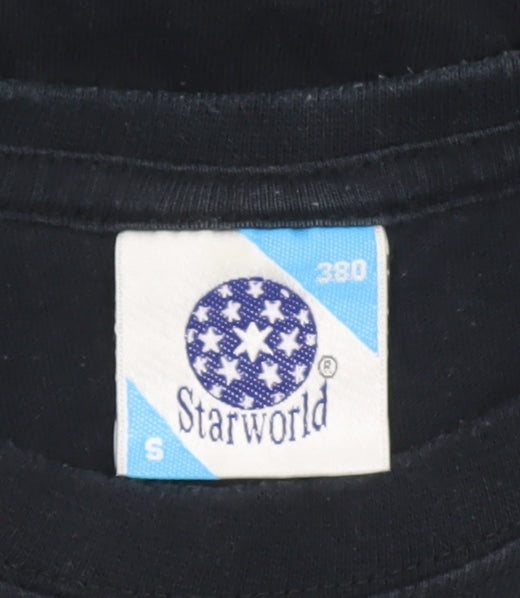 Starworld Men's Black S Graphic Print T-Shirt