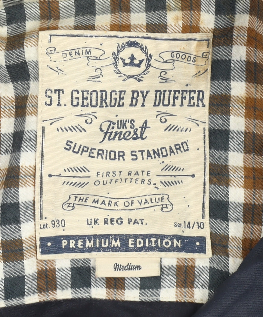 Mens UK Size M St George by Duffer Blue Quilted Coat