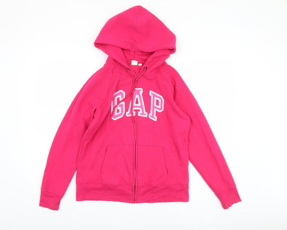 GAP Women's Pink Full Zip Hoodie M Logo Casual