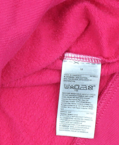 GAP Women's Pink Full Zip Hoodie M Logo Casual