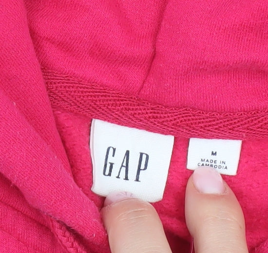 GAP Women's Pink Full Zip Hoodie M Logo Casual