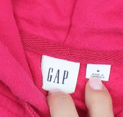 GAP Women's Pink Full Zip Hoodie M Logo Casual