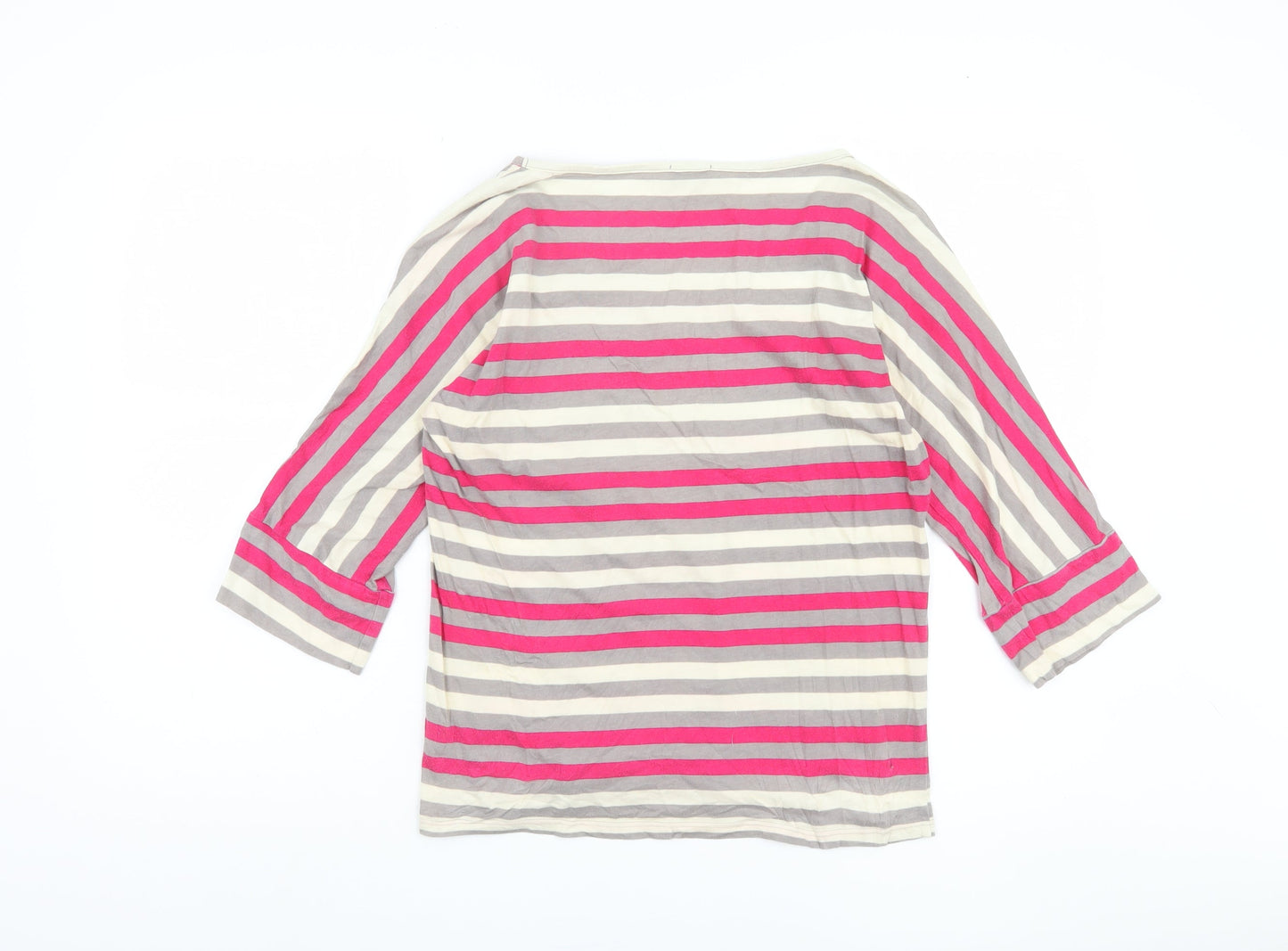 Splendid Women's Multicoloured Striped T-Shirt, M, 3/4 Sleeve