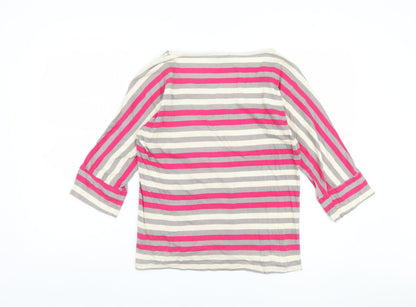 Splendid Women's Multicoloured Striped T-Shirt, M, 3/4 Sleeve