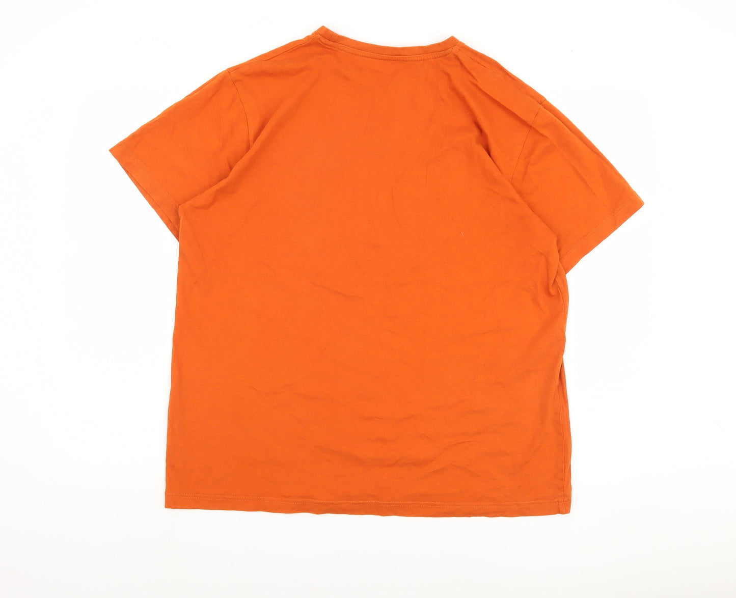 Dunnes Stores Men's Orange Graphic T-Shirt, Size L
