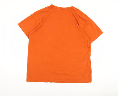 Dunnes Stores Men's Orange Graphic T-Shirt, Size L