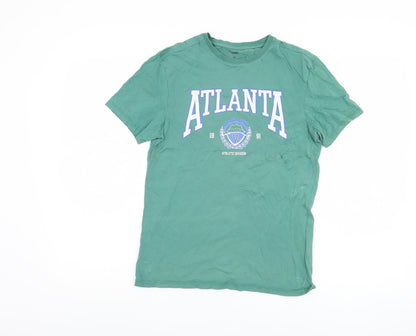 Unisex Adults UK Size XS Kiabi Green Basic T-Shirt