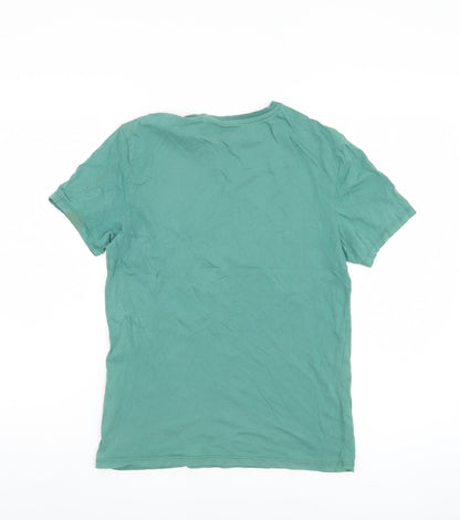 Unisex Adults UK Size XS Kiabi Green Basic T-Shirt