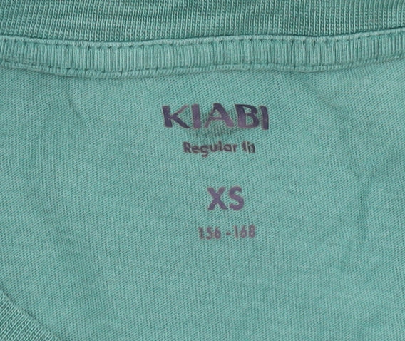Unisex Adults UK Size XS Kiabi Green Basic T-Shirt