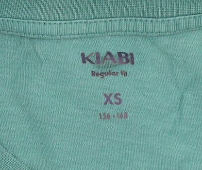 Unisex Adults UK Size XS Kiabi Green Basic T-Shirt