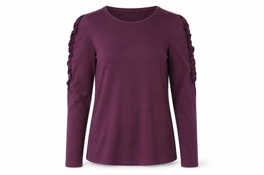 Front view of Dorothy Perkins Women’s Purple Long Sleeve Top UK 12