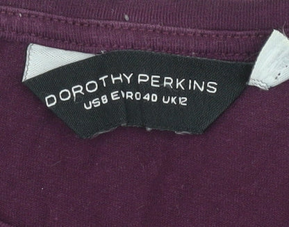 Womens UK Size 12 Dorothy Perkins Purple Basic Blouse