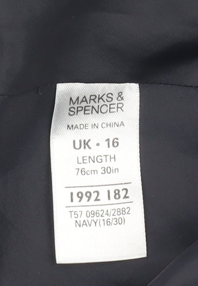 Marks and Spencer Women's Blue A-Line Skirt, Size 16
