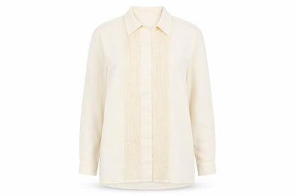 Classics Woman Ivory Polyester Long Sleeve Blouse Size 14