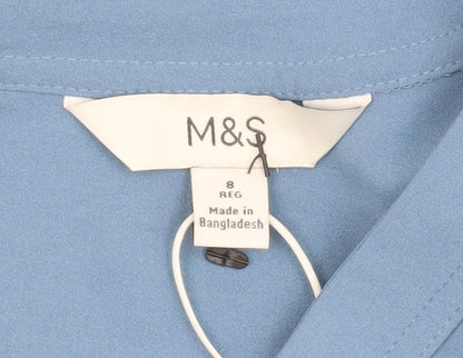Womens UK Size 8 Marks and Spencer Blue Basic Blouse