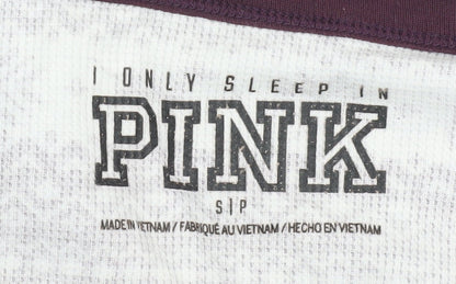 PINK Women's Purple Graphic Pyjama Top, Size S, Winter Cozy Wear