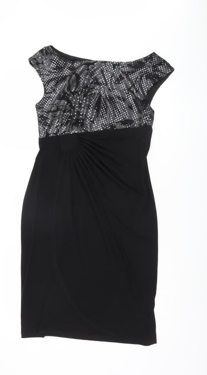 Connected Apparel Women's Black Sequin Sheath Dress, Size 10