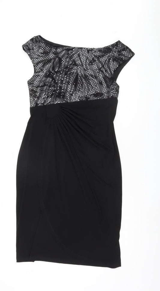 Connected Apparel Women's Black Sequin Sheath Dress, Size 10