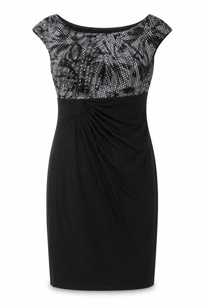 Connected Apparel Women's Black Sequin Sheath Dress, Size 10