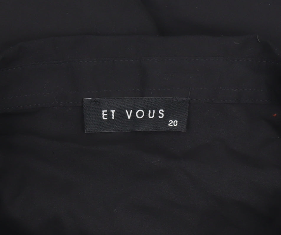 Womens UK Size 20 Et Vous Black  Button-Up