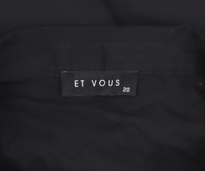 Womens UK Size 20 Et Vous Black  Button-Up