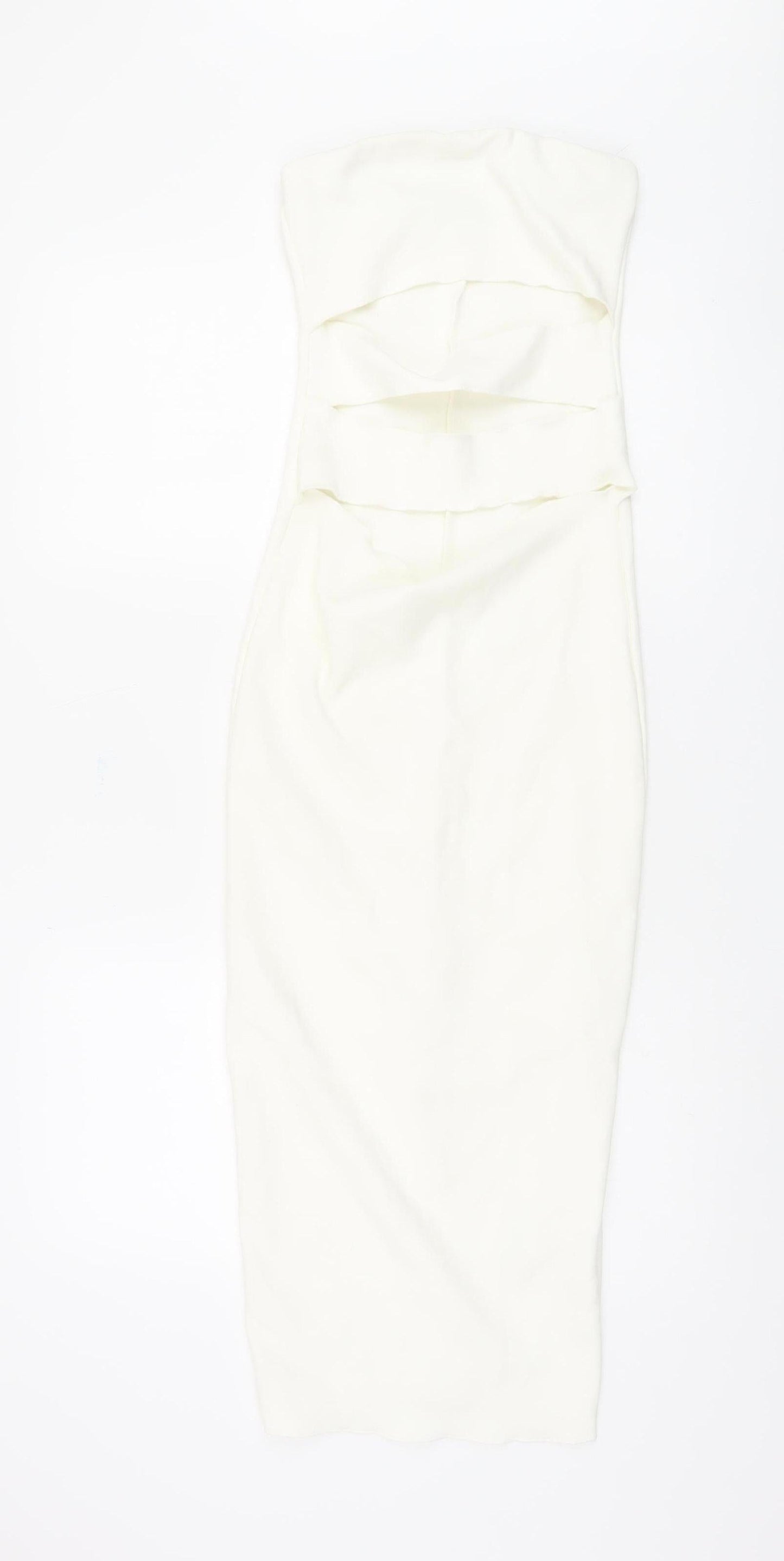 Zara Women's Ivory Strapless Bodycon Dress S