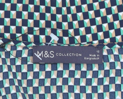 Womens UK Size 12 Marks and Spencer Multicoloured Basic Blouse