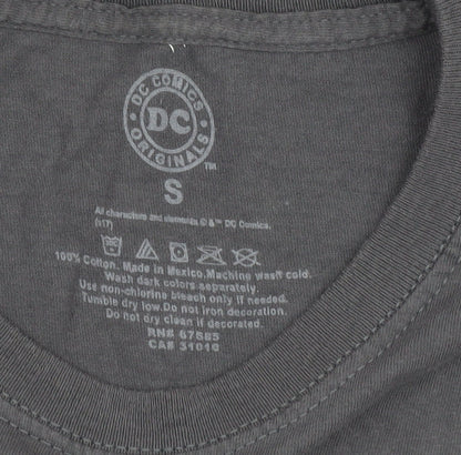 DC Comics Men's Grey Superheroes T-Shirt, Size Small