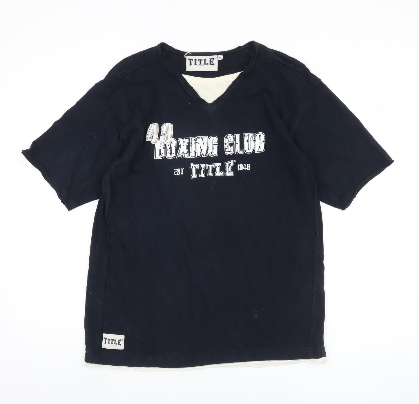 TITLE Men's Black Cotton Sports Graphic T-Shirt M