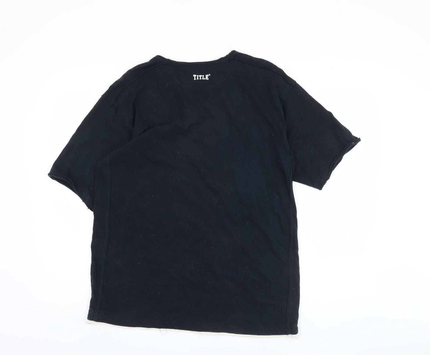 TITLE Men's Black Cotton Sports Graphic T-Shirt M